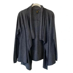 Grace Dane Lewis Gray Open Front Drape Cardigan Medium Petite Long Sleeves